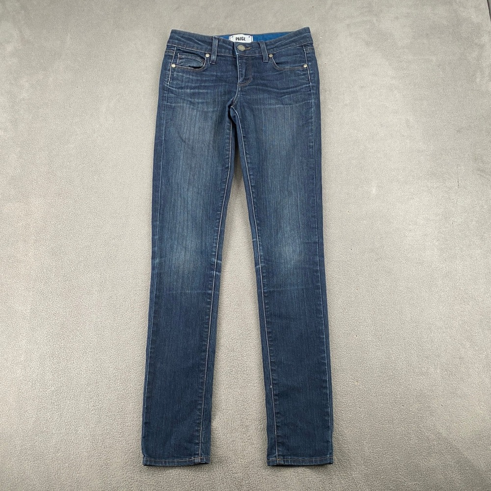 Paige Skyline Skinny Jeans Dark Wash Stretch Denim Size 25 RN27002